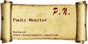 Pautz Nesztor névjegykártya